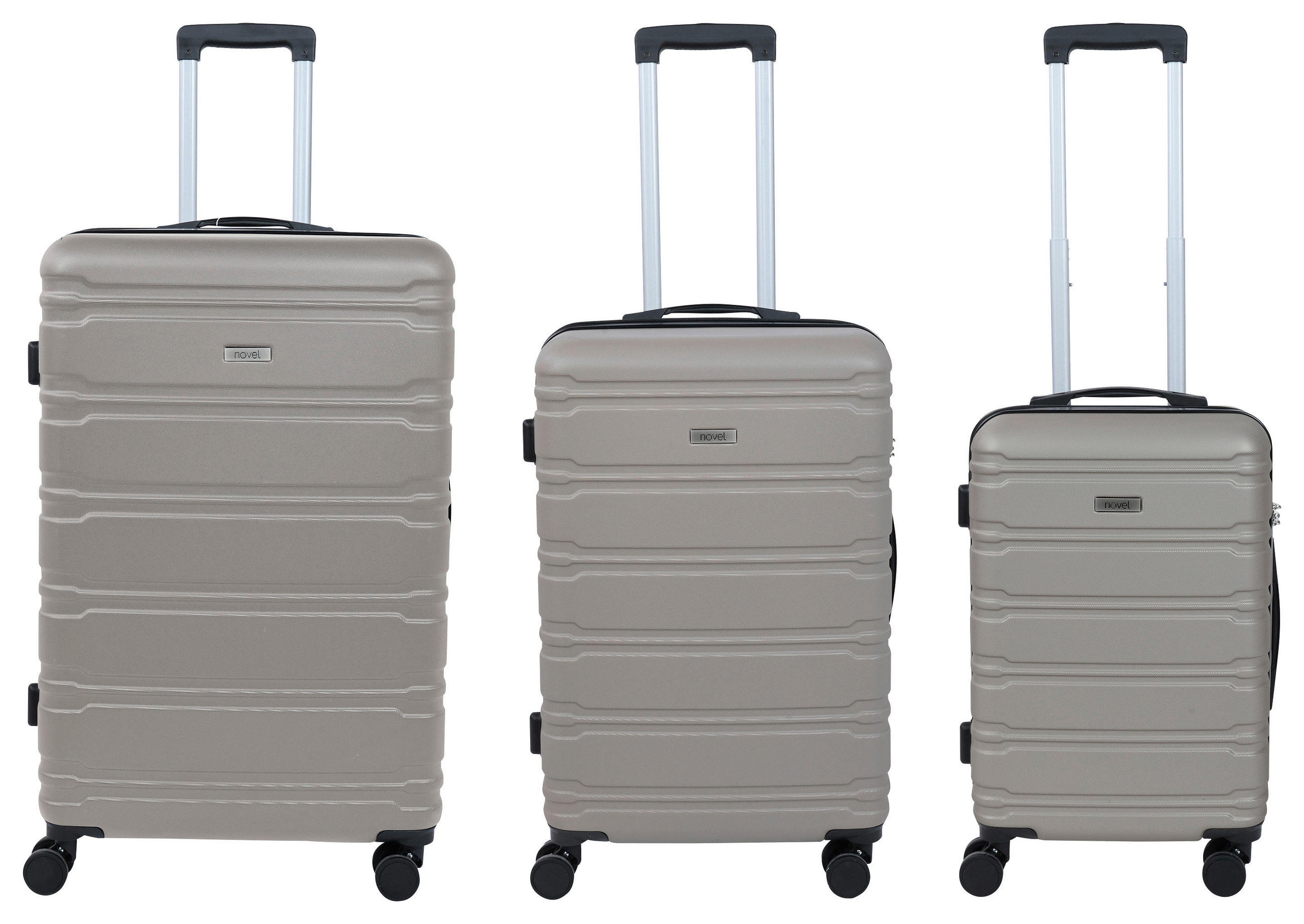 REISEKOFFERSET Mokka 3-teilig  - Mokka, Basics, Kunststoff/Textil - Novel