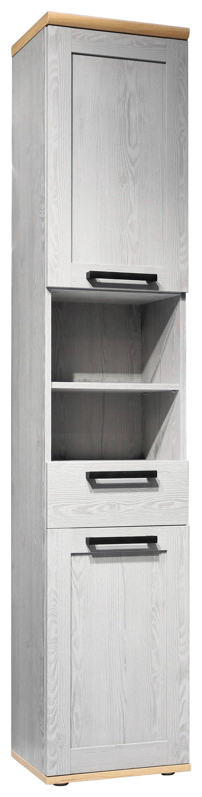 HOCHSCHRANK 38/190/31 cm  - Schwarz/Eiche Artisan, KONVENTIONELL, Holzwerkstoff/Kunststoff (38/190/31cm) - home24