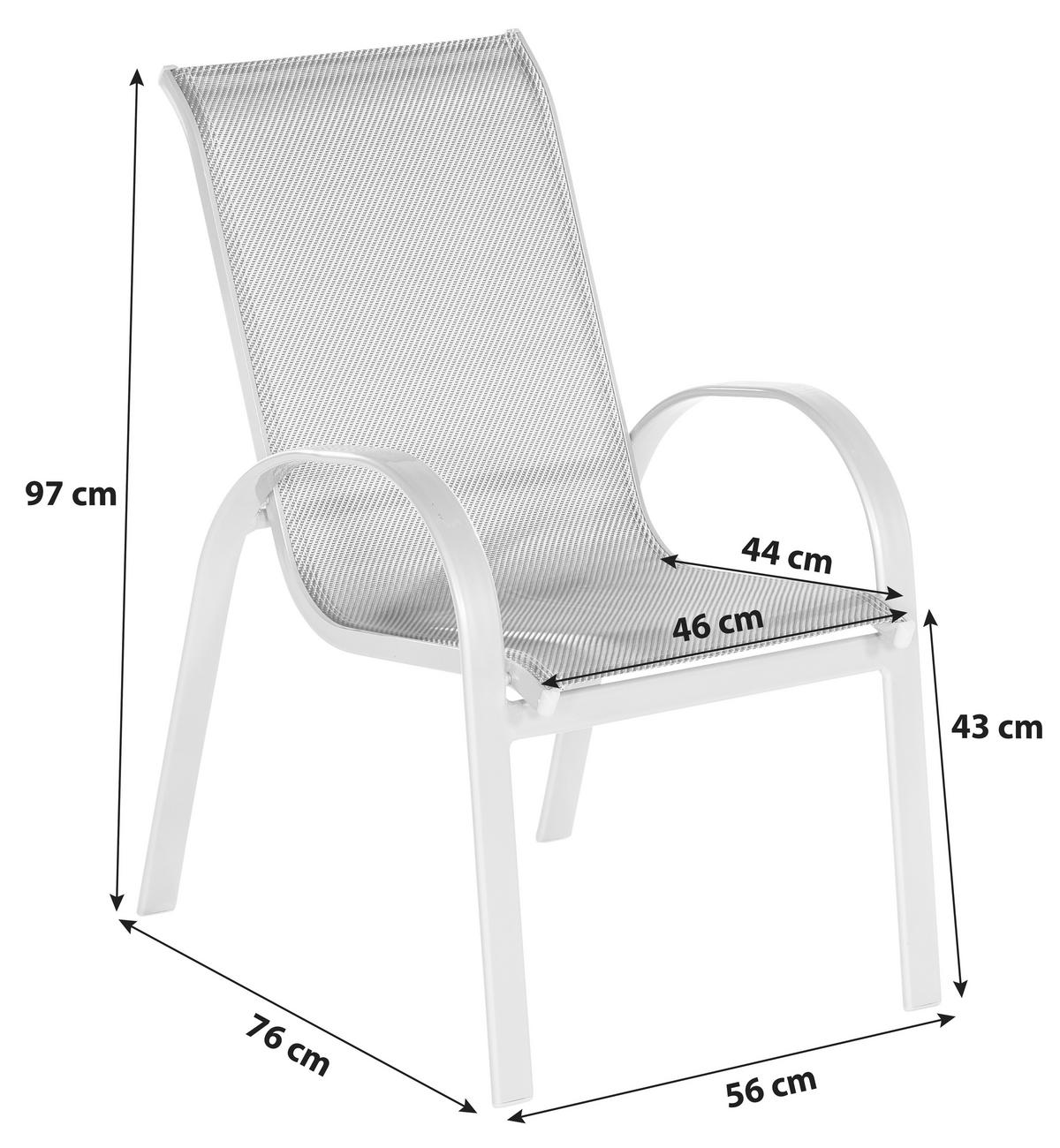 GARTENSTUHL Aluminium Braun, Silberfarben  - Silberfarben/Braun, KONVENTIONELL, Textil/Metall (56/97/76cm) - Gardenson