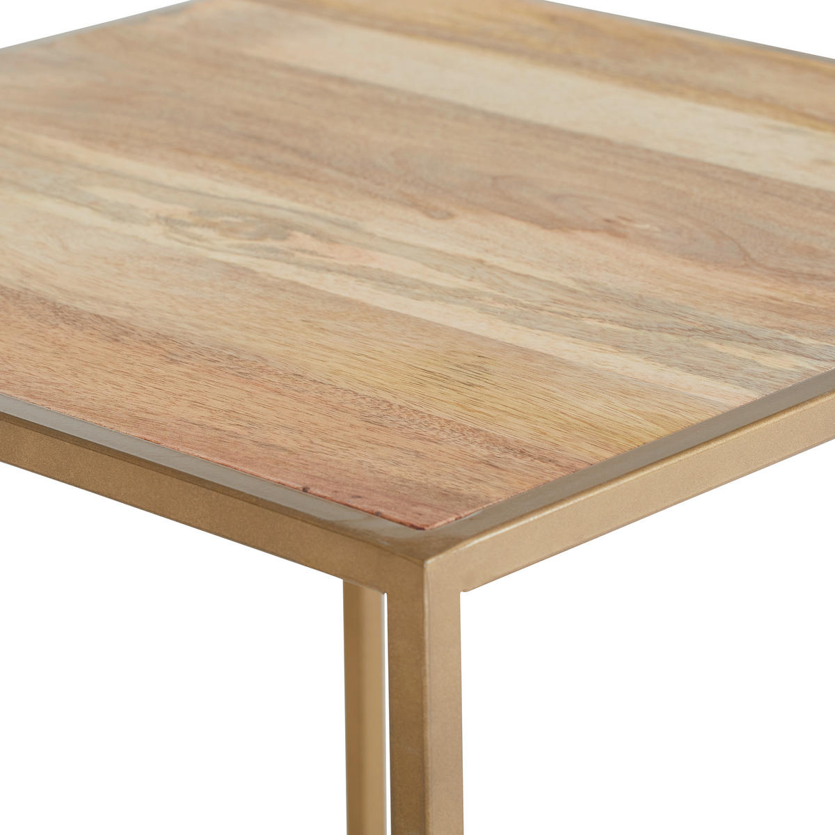 BEISTELLTISCHSET in Holz, Metall  - Goldfarben/Naturfarben, Natur, Holz/Metall (50/45/50cm) - MID.YOU