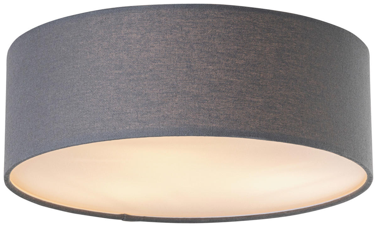 DECKENLEUCHTE  37/13 cm    - Weiss/Anthrazit, Design, Kunststoff/Textil (37/13cm) - Novel