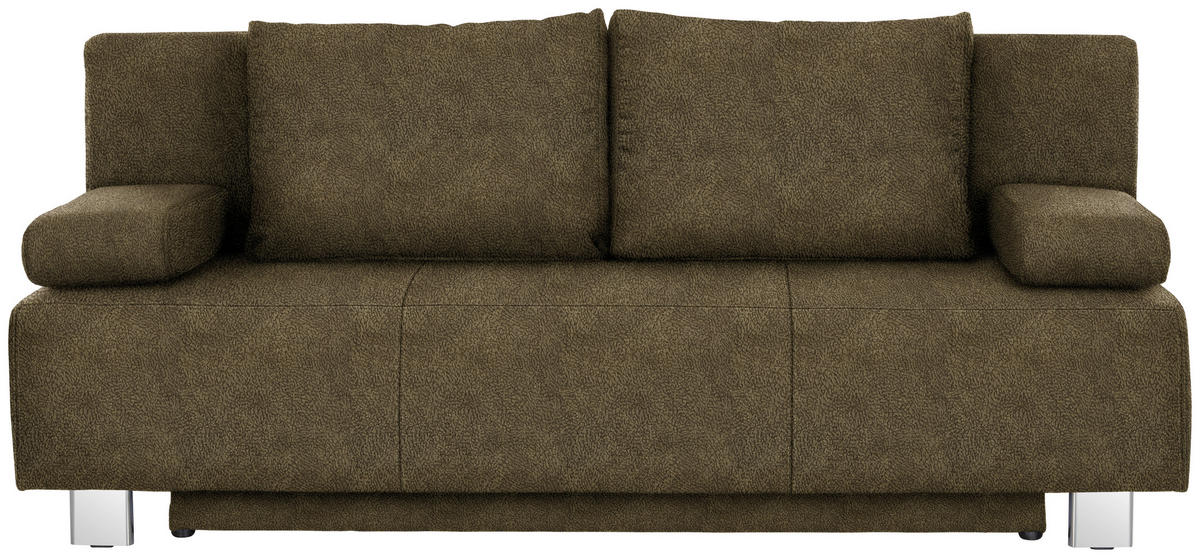 SCHLAFSOFA in Flachgewebe Grün  - Chromfarben/Grün, Design, Textil/Metall (197/88/89cm) - Xora