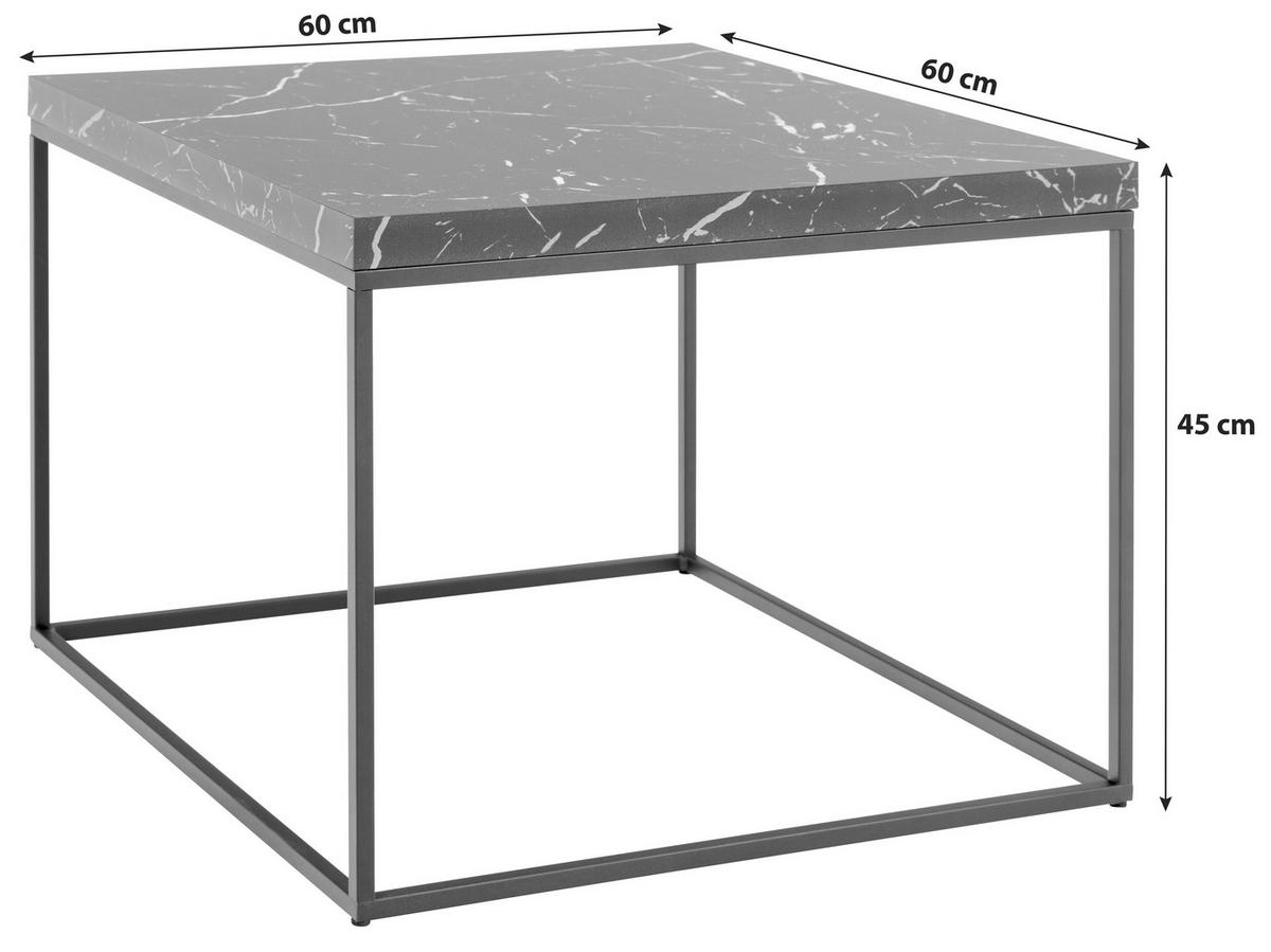 TABLE BASSE in Holzwerkstoff 60/60/45 cm  - noir, Design, métal/matériau de bois (60/60/45cm) - Livetastic