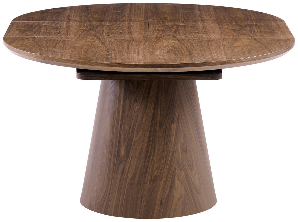 ESSTISCH 120-160/120/76 cm Echtholz, Nachbildung  Holz, Holzwerkstoff ausziehbar oval Walnussfarben  - Walnussfarben, MODERN, Holz/Holzwerkstoff (120-160/120/76cm) - P & B