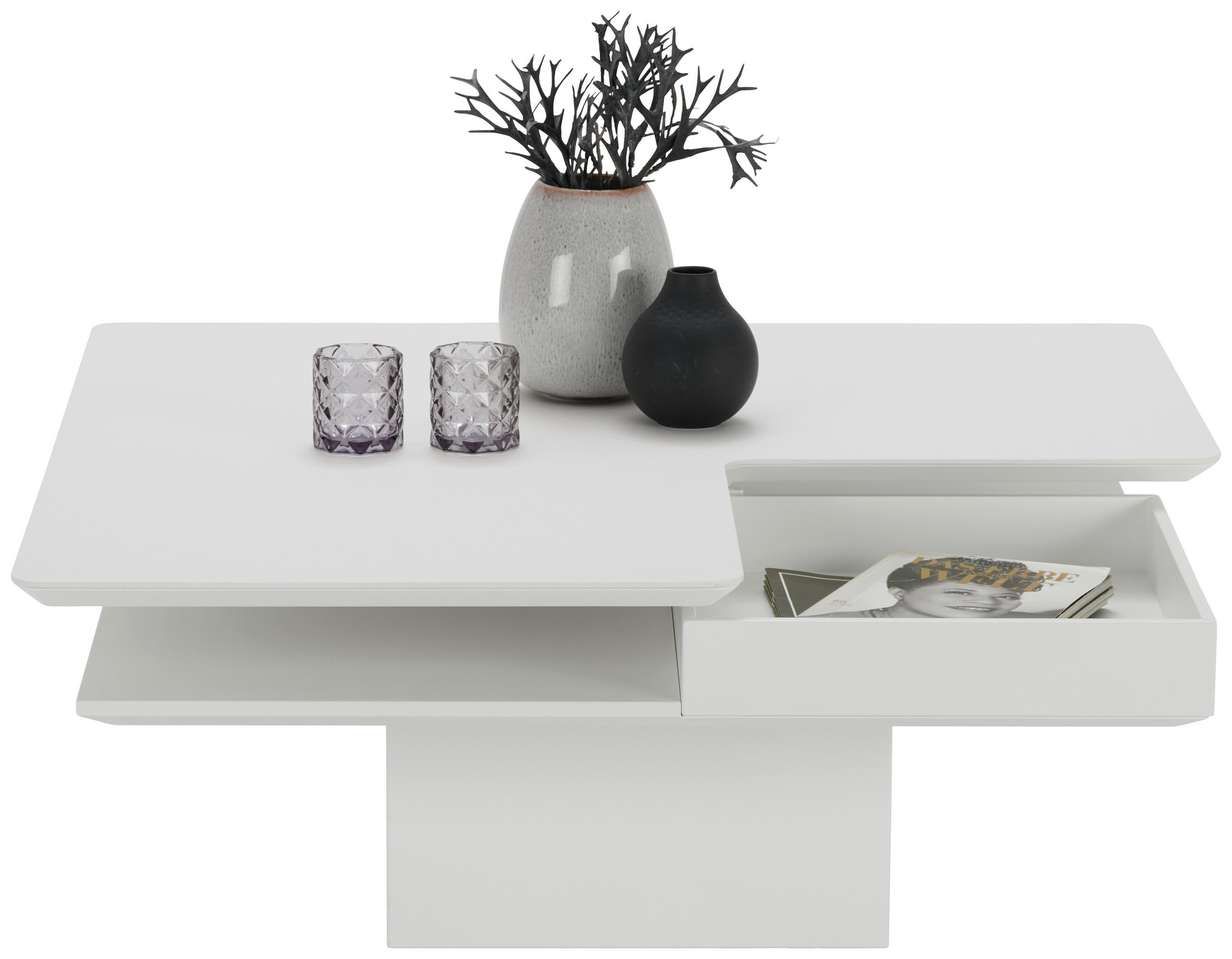 COUCHTISCH in Kunststoff, Holzwerkstoff 87/87/35 cm  - Weiß, Design, Holzwerkstoff/Kunststoff (87/87/35cm) - Bacher