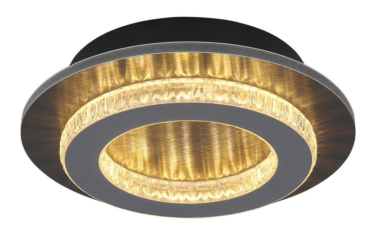 LED-DECKENLEUCHTE 20/5,5 cm   - Klar/Anthrazit, Design, Kunststoff/Metall (20/5,5cm) - Globo