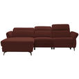 ECKSOFA in Echtleder Braun  - Schwarz/Braun, Natur, Leder/Metall (199/285cm) - Valnatura