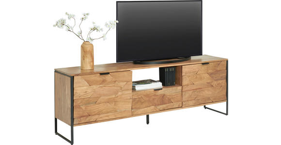 LOWBOARD  in 175/60/40 cm  - Schwarz/Akaziefarben, Trend, Holz/Metall (175/60/40cm) - Ambia Home