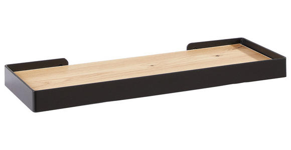 WANDBOARD in 40/3/15 cm Schwarz, Eichefarben  - Eichefarben/Schwarz, Basics, Holzwerkstoff/Metall (40/3/15cm) - Xora