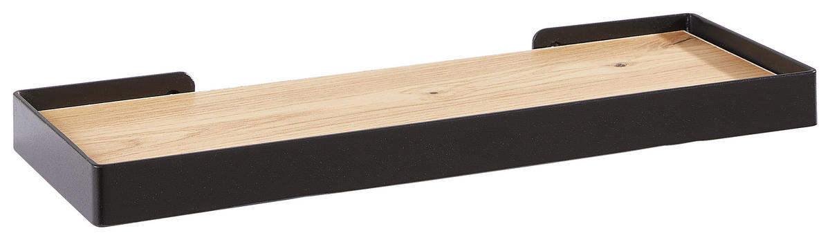 FALIPOLC 40/3/15 cm fekete, tölgyfa  - fekete/tölgyfa, Basics, faalapú anyag/fém (40/3/15cm) - Xora