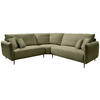 ECKSOFA Olivgrün Cord  - Schwarz/Olivgrün, Design, Textil/Metall (256/256cm) - Livetastic