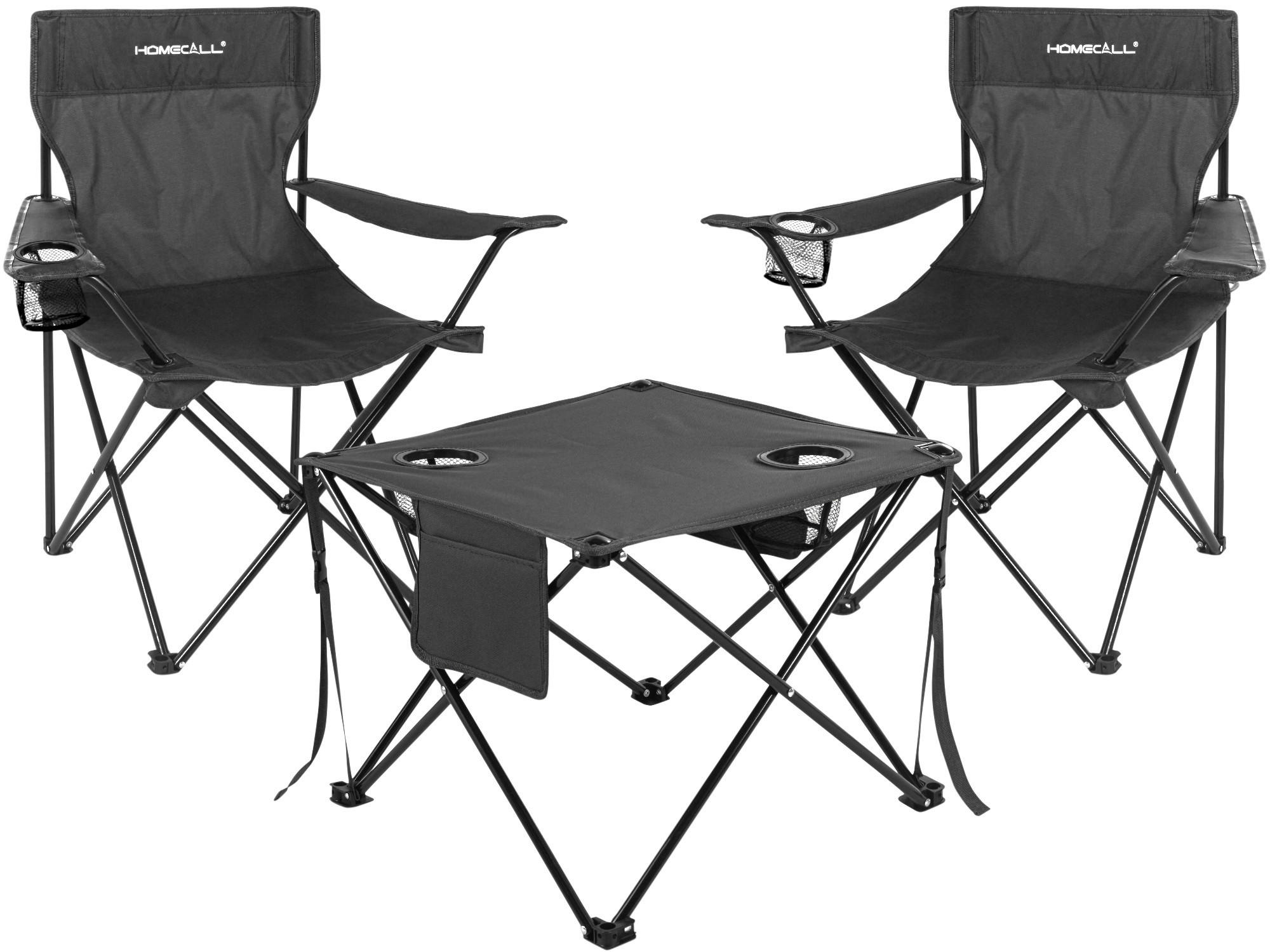 CAMPINGGARNITUR - Schwarz, Basics, Textil/Metall (43/79/43cm) - Modante