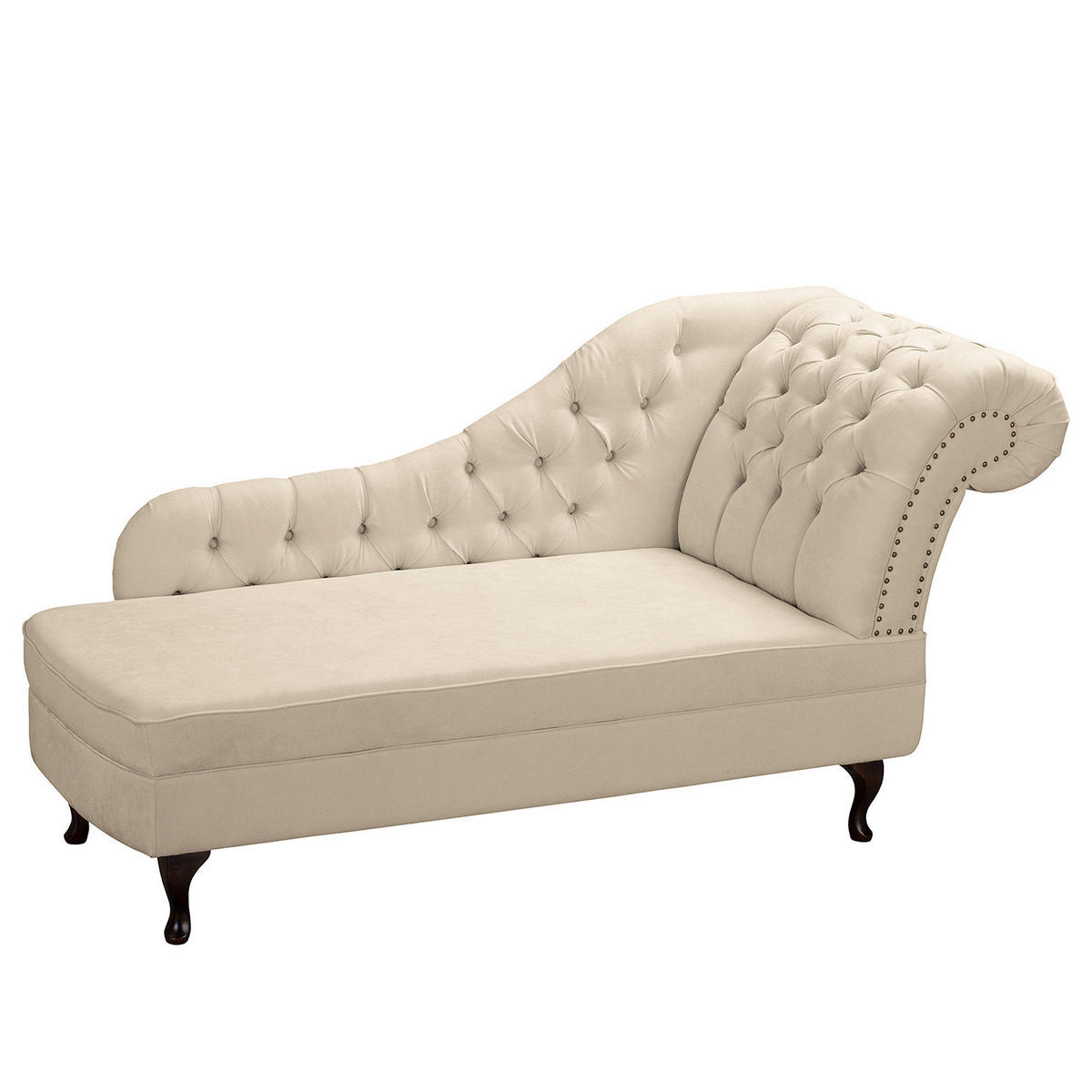 RÉCAMIERE Pako in Mikrofaser Creme  - Creme/Braun, Design, Holz/Textil (185/93/75cm) - Livetastic