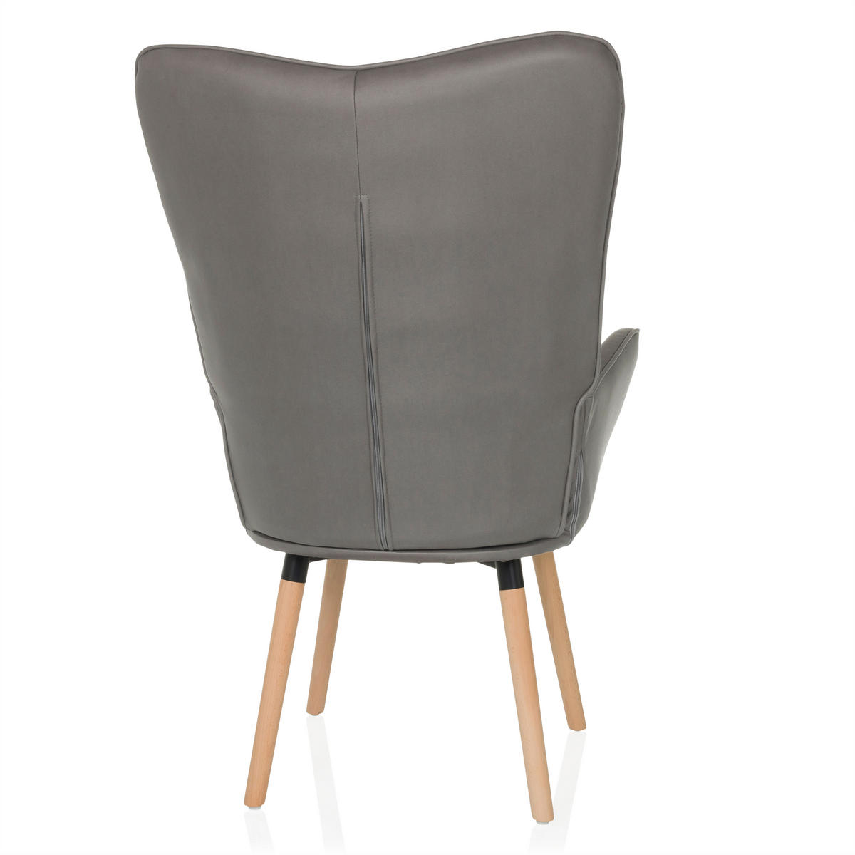 OHRENSESSEL in Velours Grau  - Buchefarben/Grau, MODERN, Holz/Textil (70/106/75cm) - MID.YOU