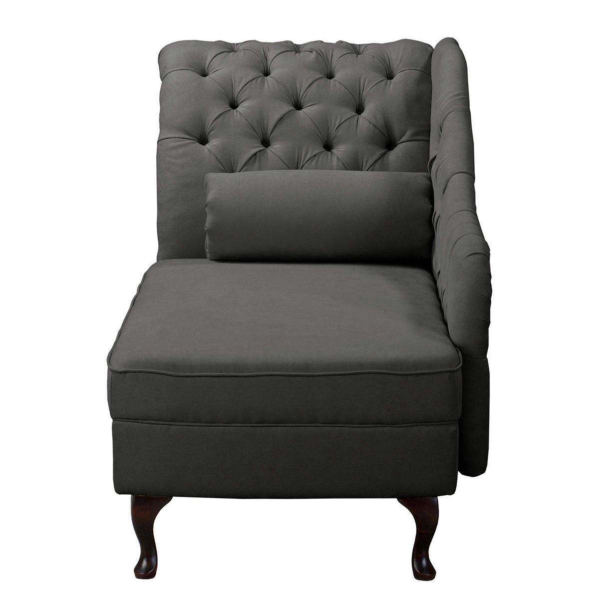 RÉCAMIERE Pako in Mikrofaser Dunkelgrau  - Dunkelgrau/Braun, Design, Holz/Textil (185/93/75cm) - Livetastic