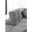 ECKSOFA in Cord Dunkelgrau  - Dunkelgrau/Schwarz, Design, Textil/Metall (216/321cm) - Hom`in