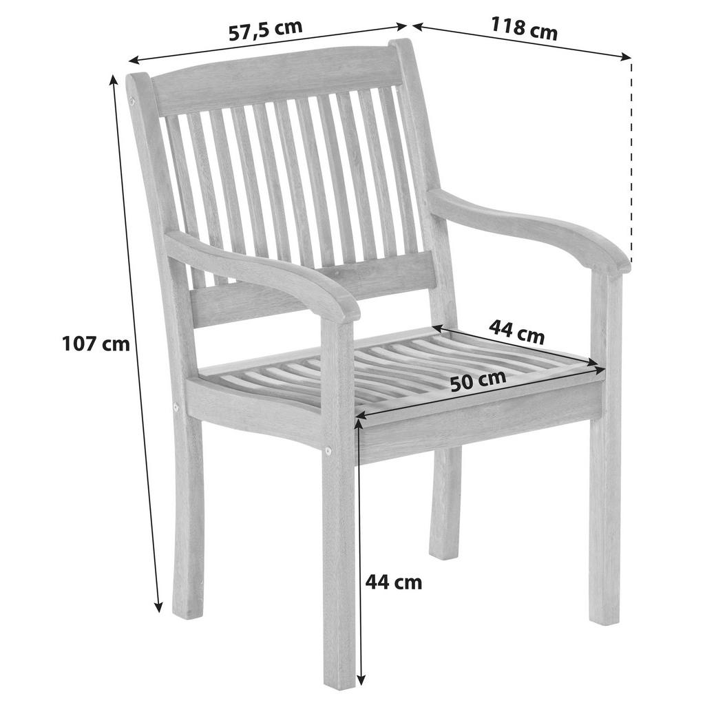 Thumbnail - Gardenson Gartensessel Maracaibo, Natur, Holz, Eukalyptusholz, Hartholz, 57.5x107x118 cm, FSC Mix, Gartenmöbel, Gartenst...