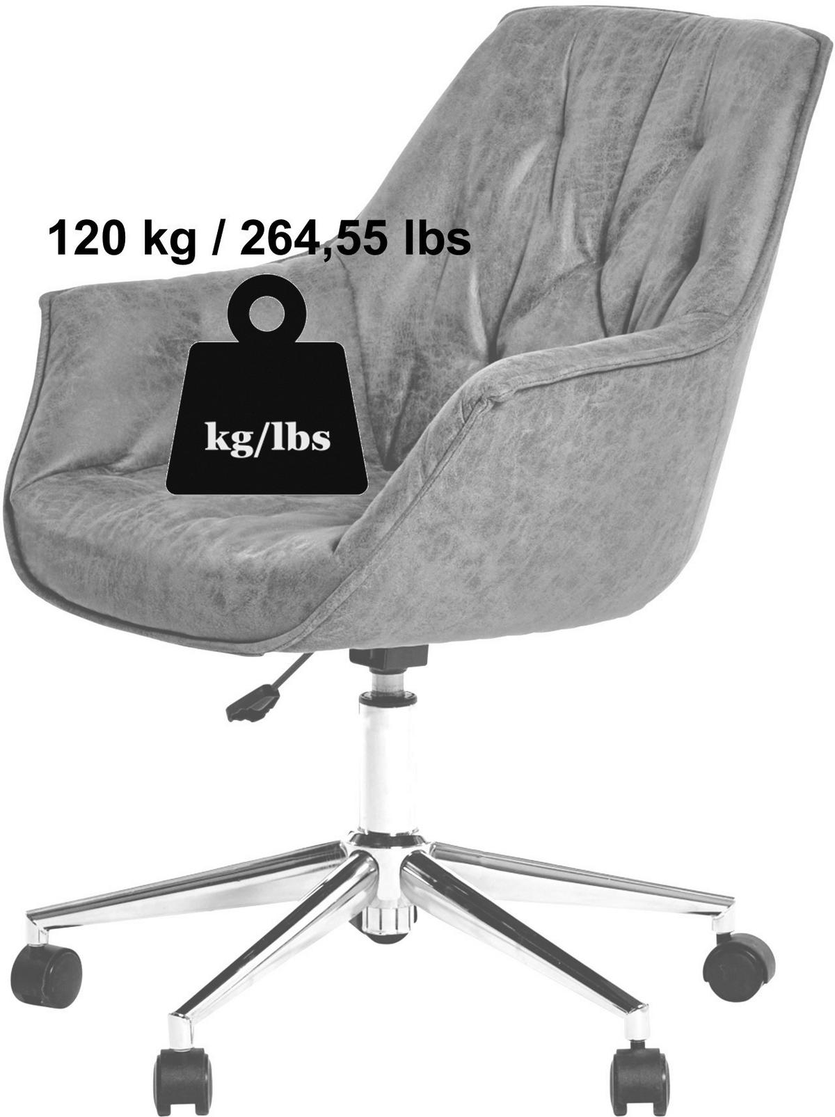 DREHSTUHL  in Lederlook Schwarz, Chromfarben  - Chromfarben/Schwarz, Modern, Kunststoff/Textil (61/61/84cm) - Livetastic