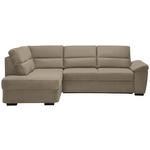 ECKSOFA in Flachgewebe Hellbraun  - Hellbraun/Dunkelbraun, KONVENTIONELL, Kunststoff/Textil (193/251cm) - Cantus