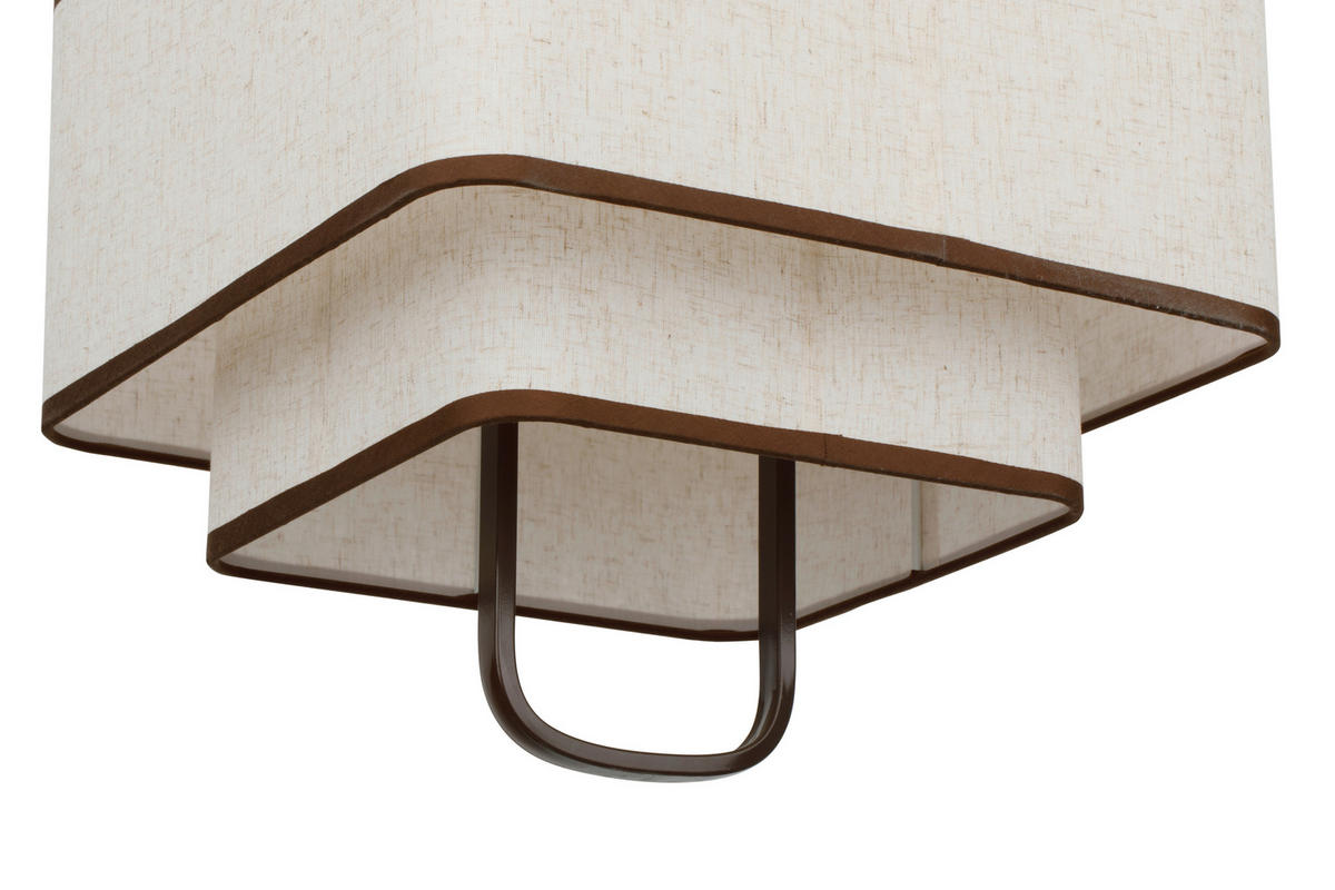 HÄNGELEUCHTE 35/35/150 cm  - Dunkelbraun/Beige, Trend, Textil/Metall (35/35/150cm) - Collett's Monde
