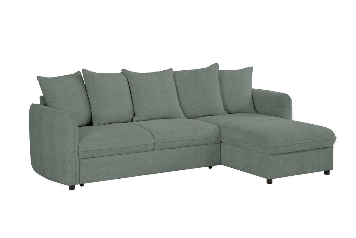 ECKSOFA in Chenille Grau  - Grau, Design, Textil (254/160cm) - MID.YOU