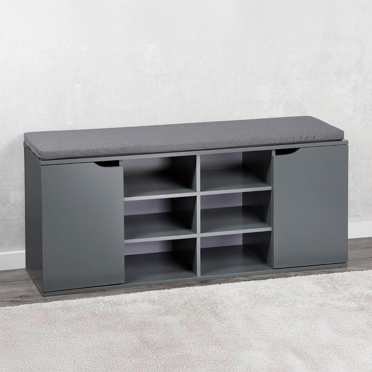 SCHUHSCHRANK  in 103/48/30.5 cm  - Grau, Design, Holzwerkstoff/Textil (103/48/30.5cm) - Kesper