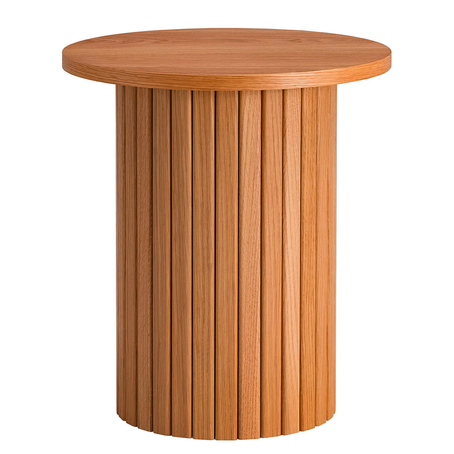 BEISTELLTISCH 40/40/45 cm Eiche furniert Eichefarben rund  - Eichefarben, Natur, Holz/Holzwerkstoff (40/40/45cm) - home24