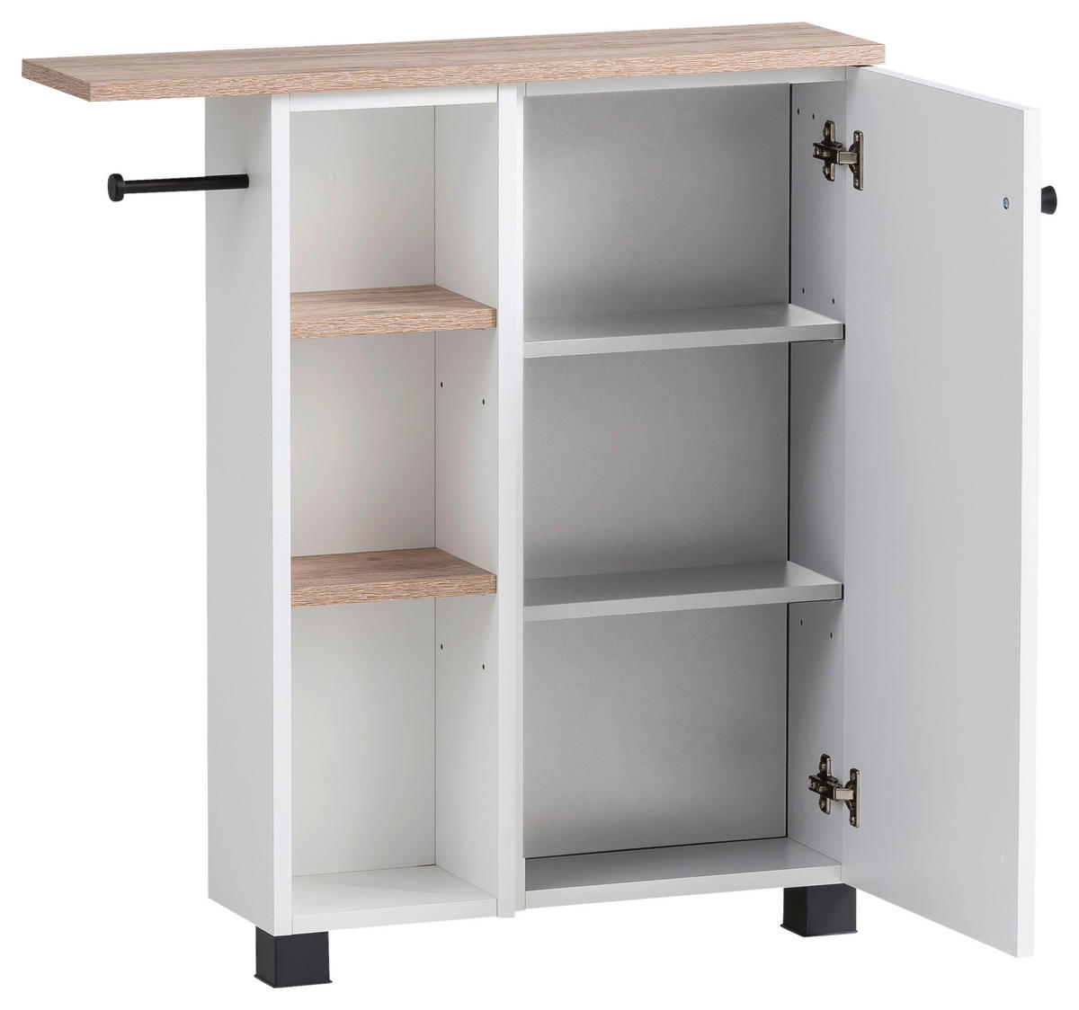 UNTERSCHRANK 70,7/77/17 cm   - Wildeiche/Schwarz, MODERN, Holzwerkstoff/Kunststoff (70,7/77/17cm) - MID.YOU