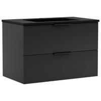 Bază Cu Lavoar 80 cm - negru, Modern, metal/piatră (80cm) - Held