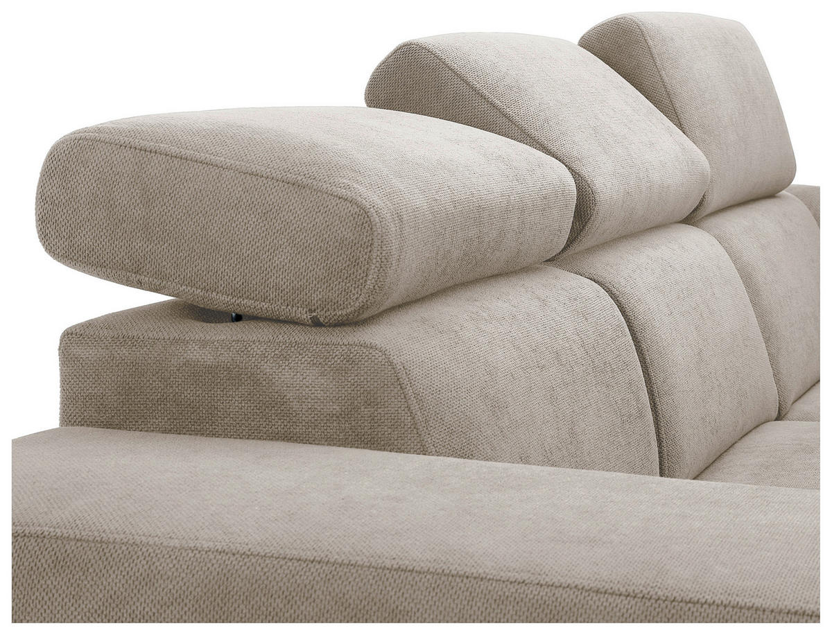 ECKSOFA Beige Webstoff  - Beige/Schwarz, KONVENTIONELL, Holz/Textil (283/244cm) - Carryhome
