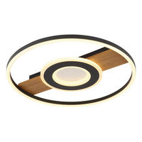 STROPNA LED-SVETILKA   /800 lm/3000 K/230 V/ - črna/temno rjava, Natur, kovina/umetna masa (40,5/5,5cm) - Globo