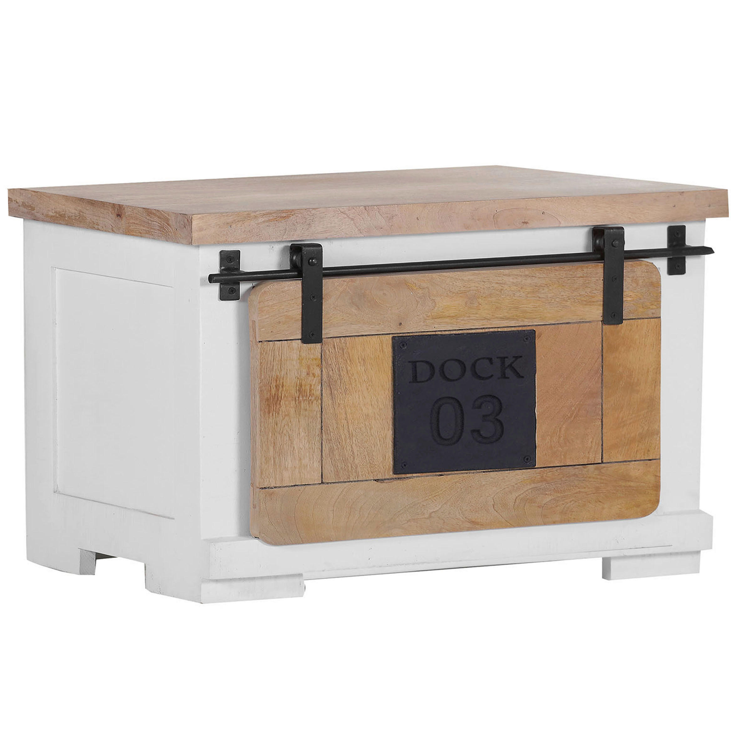COUCHTISCH Mangoholz massiv 80/80/45 cm quadratisch Weiß, Schwarz, Naturfarben  - Schwarz/Weiß, LIFESTYLE, Holz/Holzwerkstoff (80/80/45cm) - Landscape