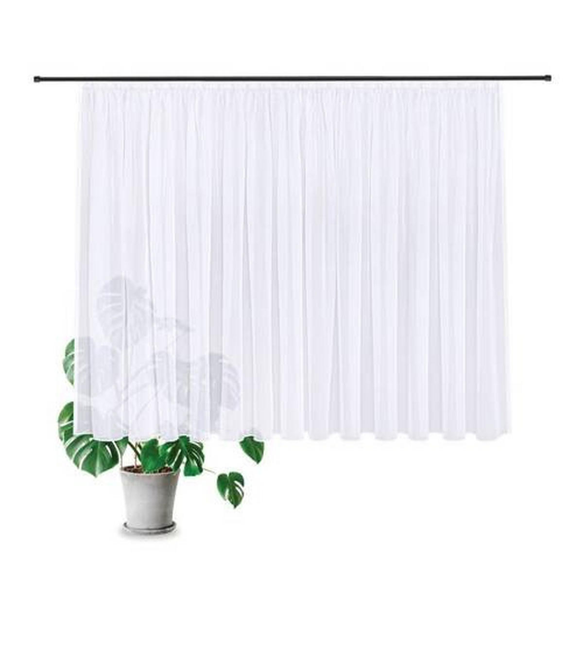 FERTIGSTORE  transparent  450/175 cm   - Weiß, Basics, Textil (450/175cm)