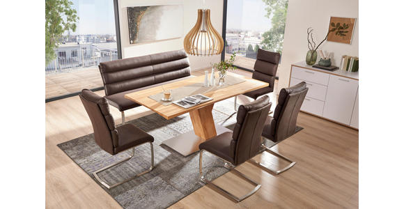 SCHWINGSTUHL Mikrofaser Dunkelbraun, Edelstahlfarben - Edelstahlfarben/Dunkelbraun, Design, Textil/Metall (47/106/63cm) - Cantus