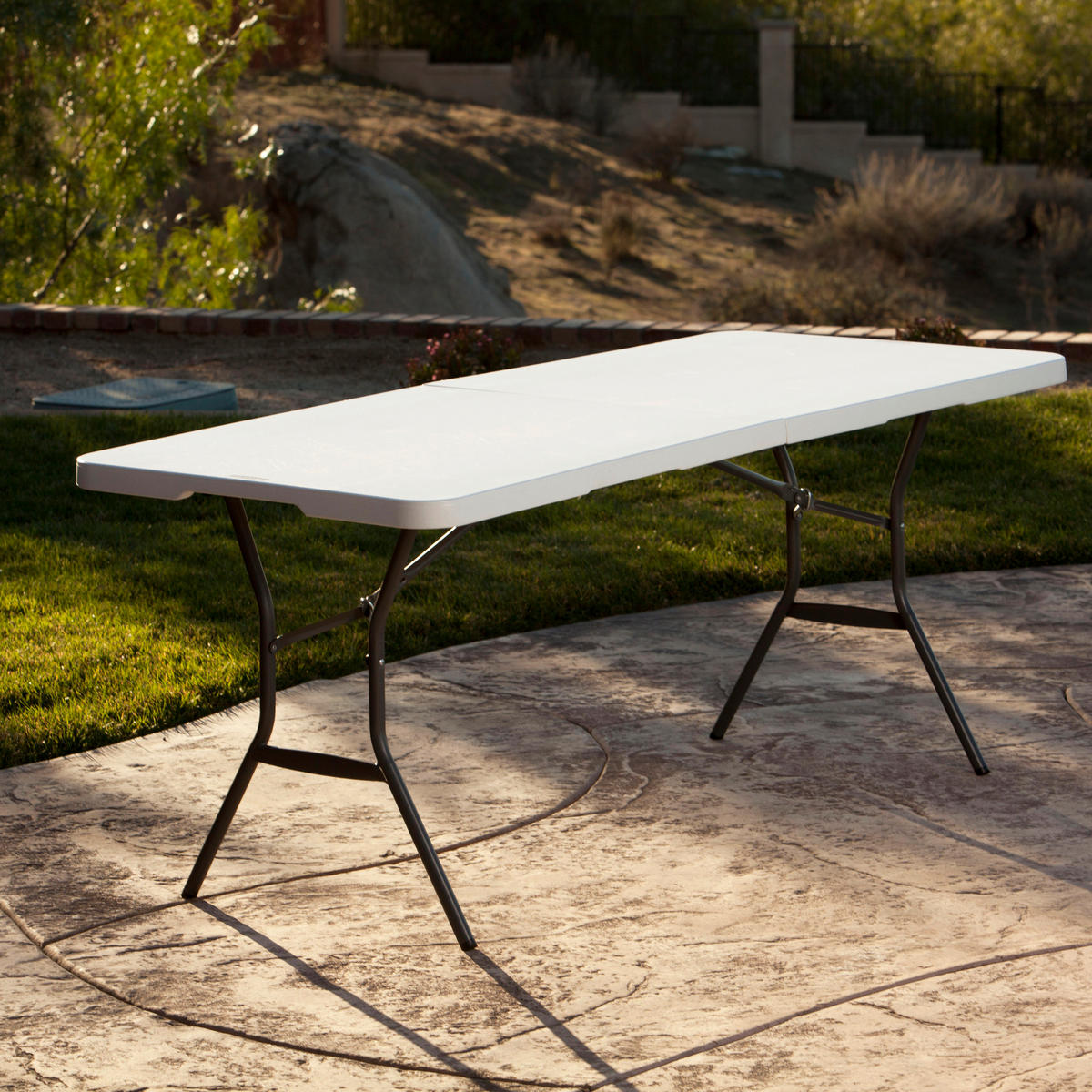 GARTENKLAPPTISCH 183/76/74 cm  - Weiß, KONVENTIONELL, Kunststoff (183/76/74cm)
