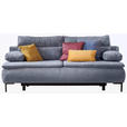 BOXSPRINGSOFA  mit Stoffauswahl Webstoff Blau  - Blau/Schwarz, Design, Textil/Metall (202/93/100cm) - Novel