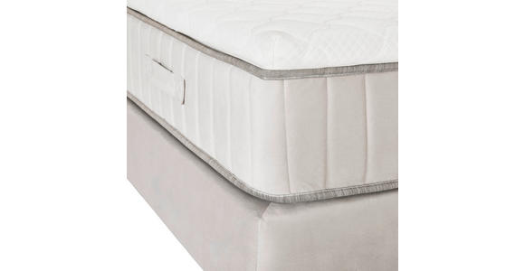 BOXSPRINGBETT 180/200 cm,  in Beige, Matratze, Topper, H3 = fest  - Beige/Schwarz, Design, Textil/Metall (180/200cm) - Esposa