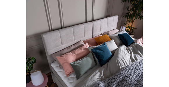 BOXSPRINGBETT 240/200 cm in Beige - Wengefarben/Beige, Trend, Holz/Textil (240/200cm) - Esposa