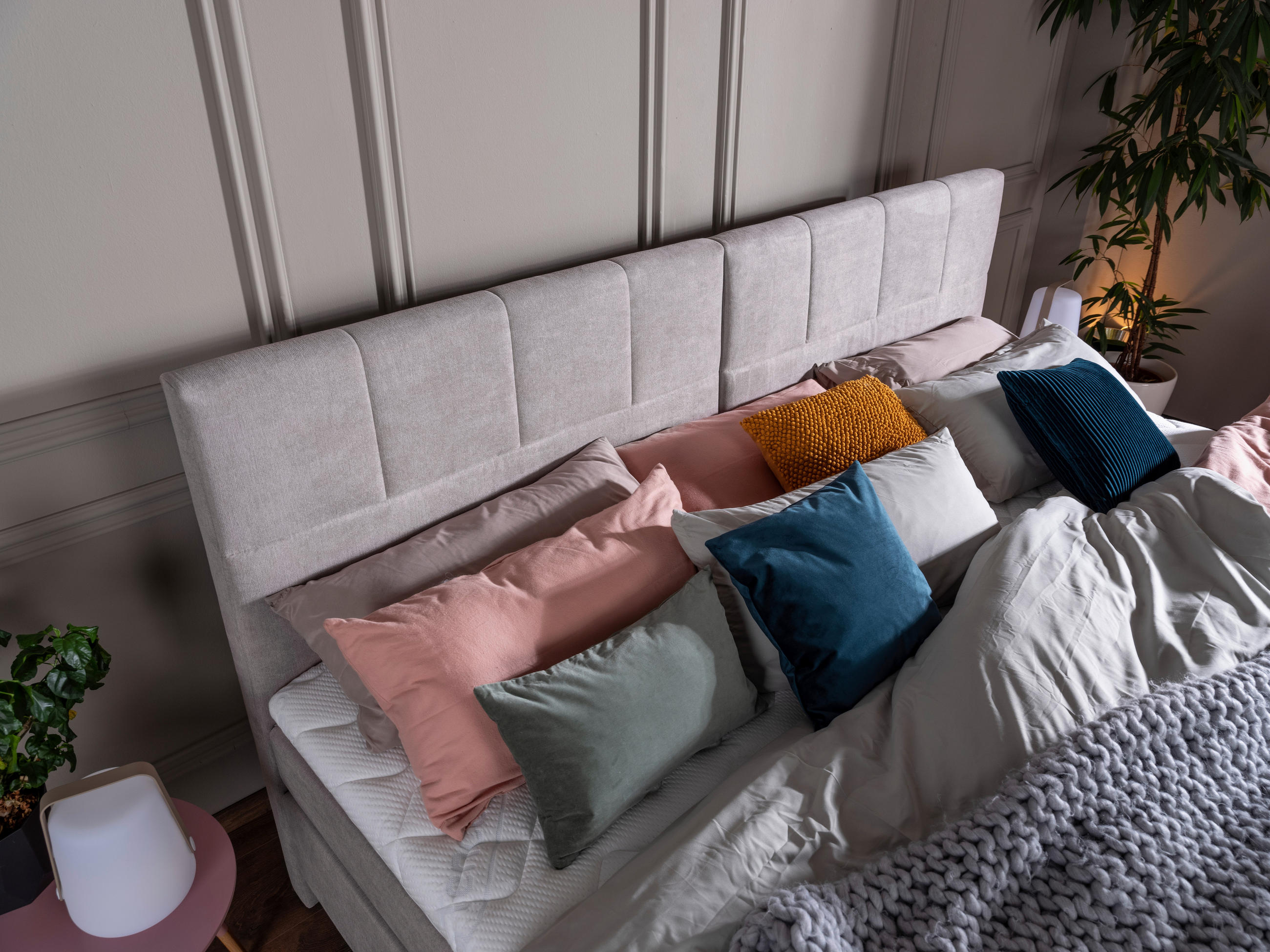 Thumbnail - Esposa Boxspringbett, Beige, Textil, Buche, H2, 5-Zonen, Höhe ca. 19 cm, 240x200 cm, Über- und Sondergrößen erhältlich, ...