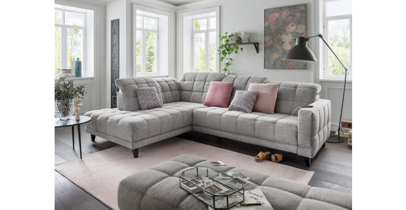 ECKSOFA  in Webstoff Grau  216/302 cm  - Schwarz/Grau, Design, Holz/Textil (216/302cm) - Xora