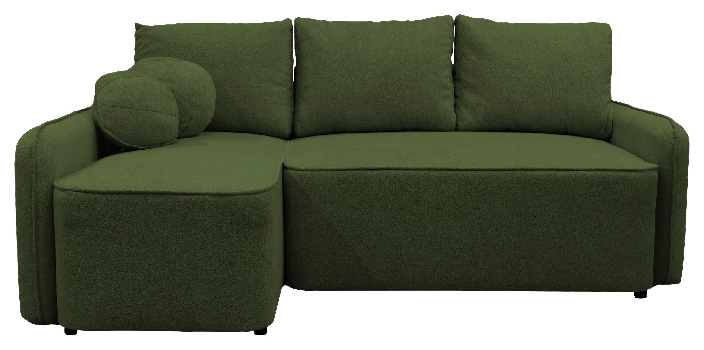 ECKSOFA Grün Struktur, Bouclé  - Schwarz/Grün, Design, Kunststoff/Textil (143/209cm) - MID.YOU