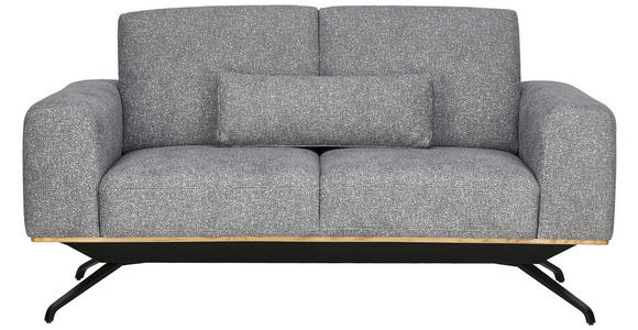 2-SITZER-SOFA in Struktur Grau - Schwarz/Grau, Design, Holz/Textil (166/85-104/95cm) - Novel