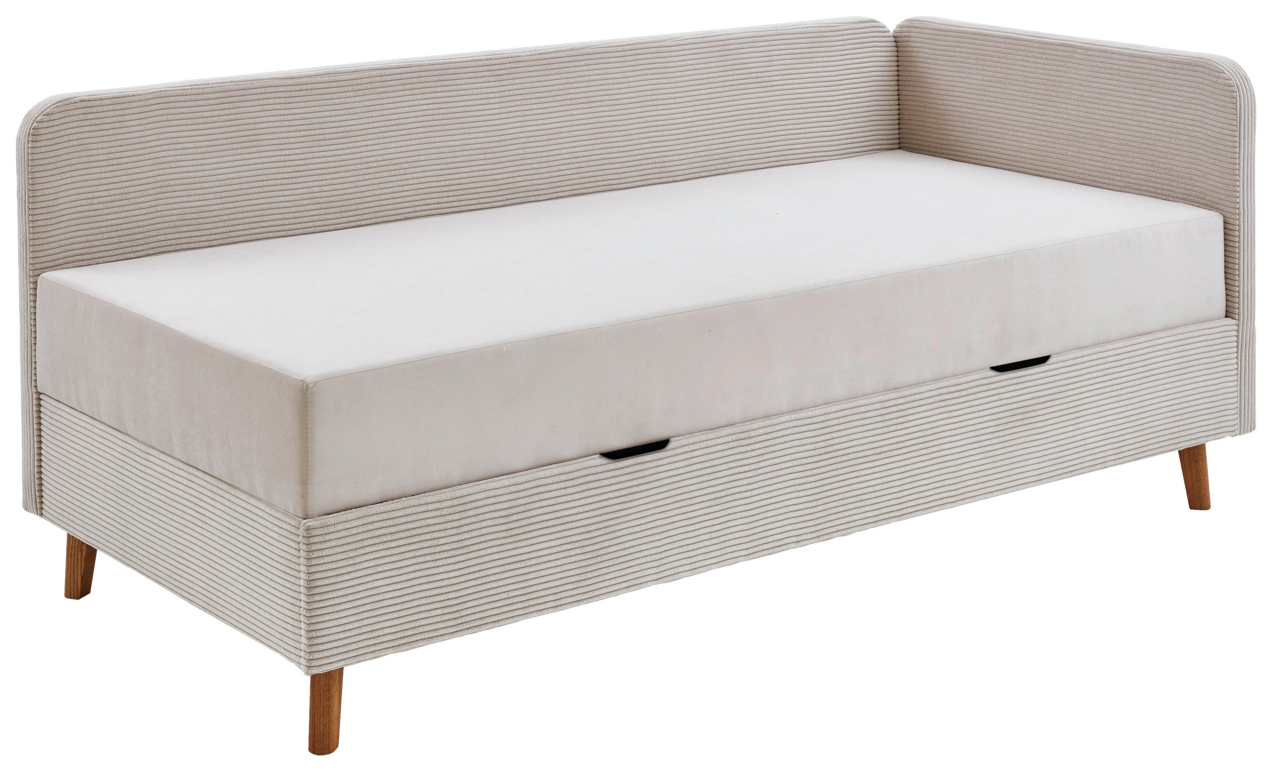 LIEGE Cord Beige  - Beige, Design, Holz/Textil (90/200cm) - home24