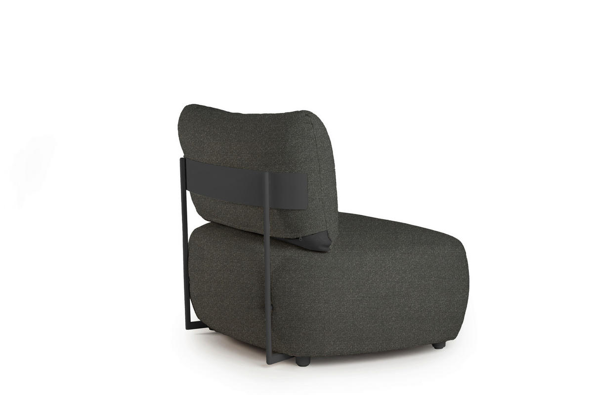 LOUNGESESSEL  - Anthrazit, Basics, Textil/Metall (101/86/67cm) - Tierra Outdoor