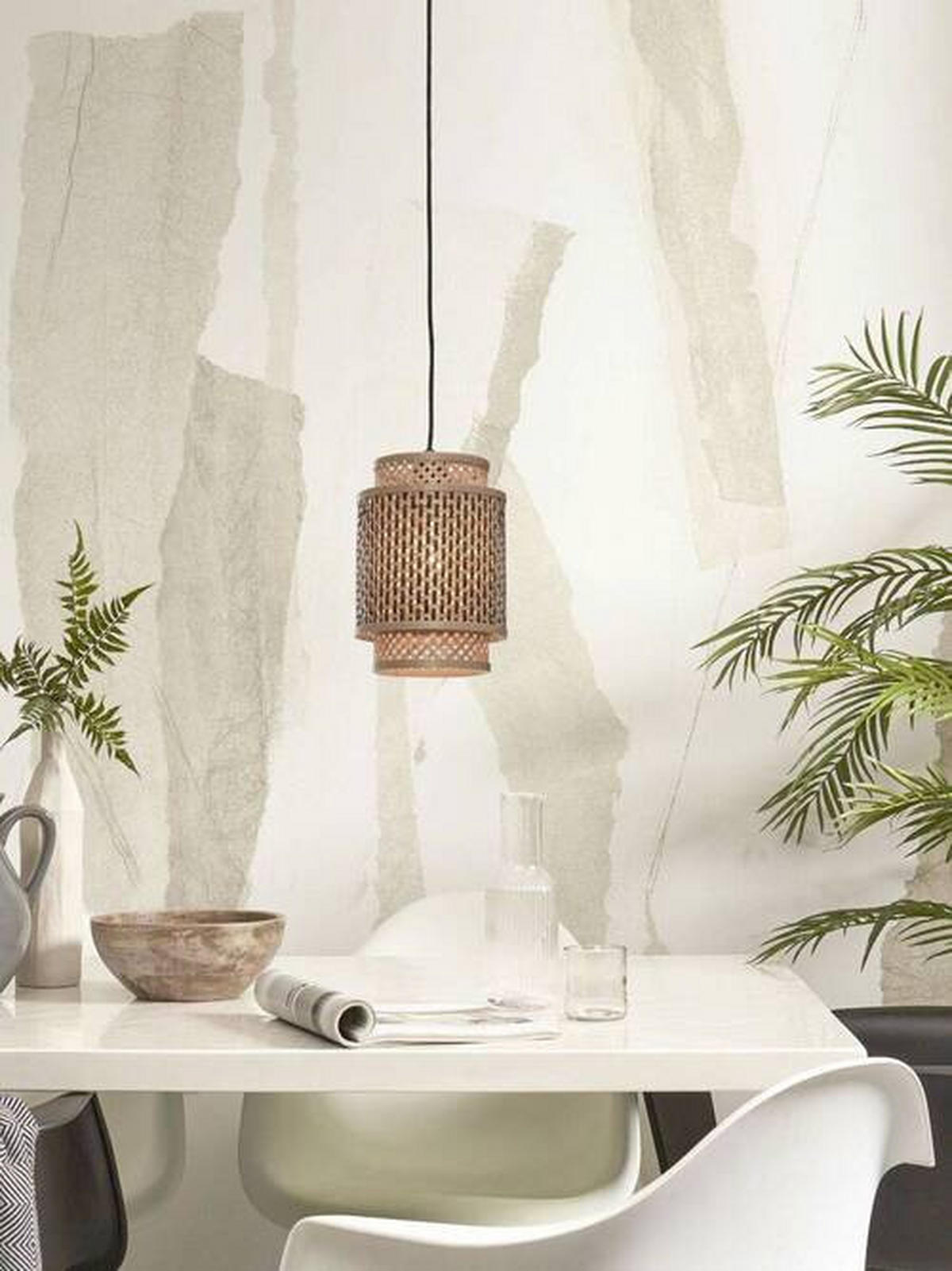 HÄNGLAMPA GOOD&MOJO  18/25 cm  - svart/naturfärgad, Trend, trä (18/25cm) - Good & Mojo