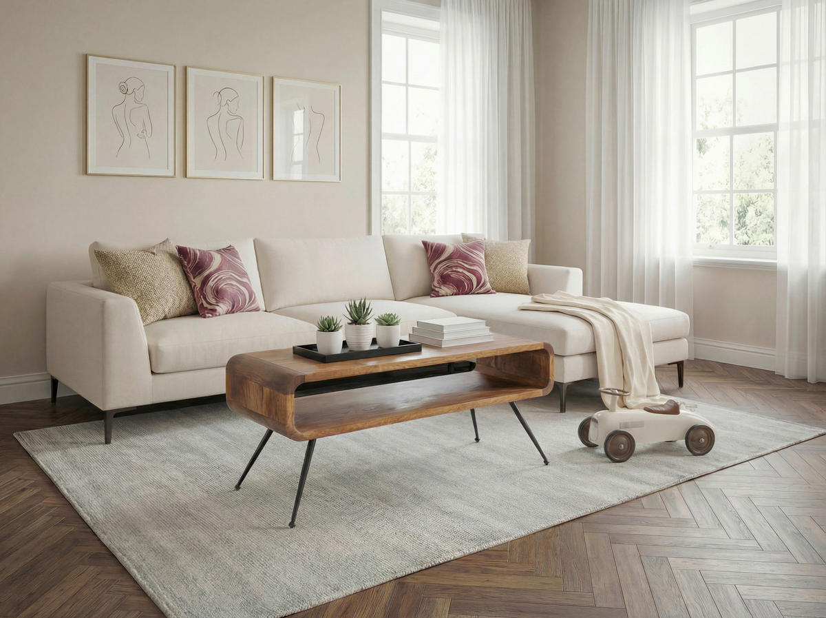 DOHÁNYZÓASZTAL fa 105/40/45 cm   - barna/fekete, Design, fa/fém (105/40/45cm) - Livetastic