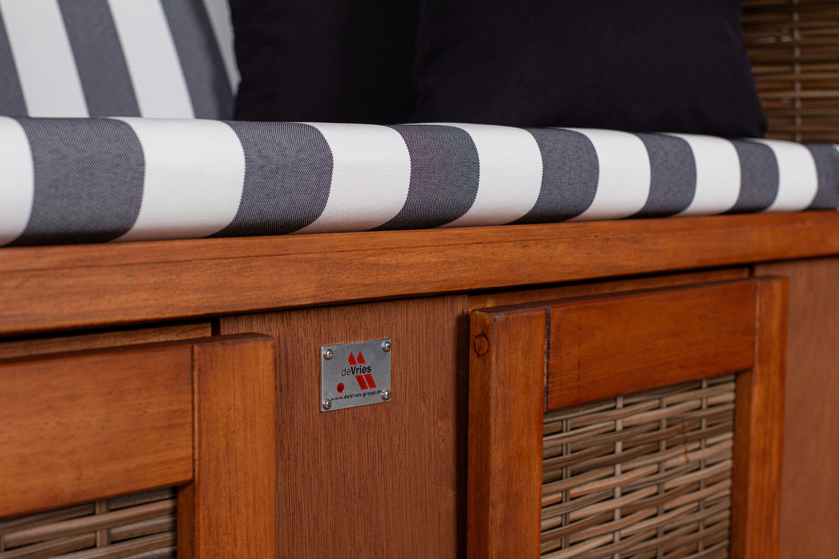 STRANDKORB Braun  - Braun, LIFESTYLE, Holz/Textil (120/160/80cm)