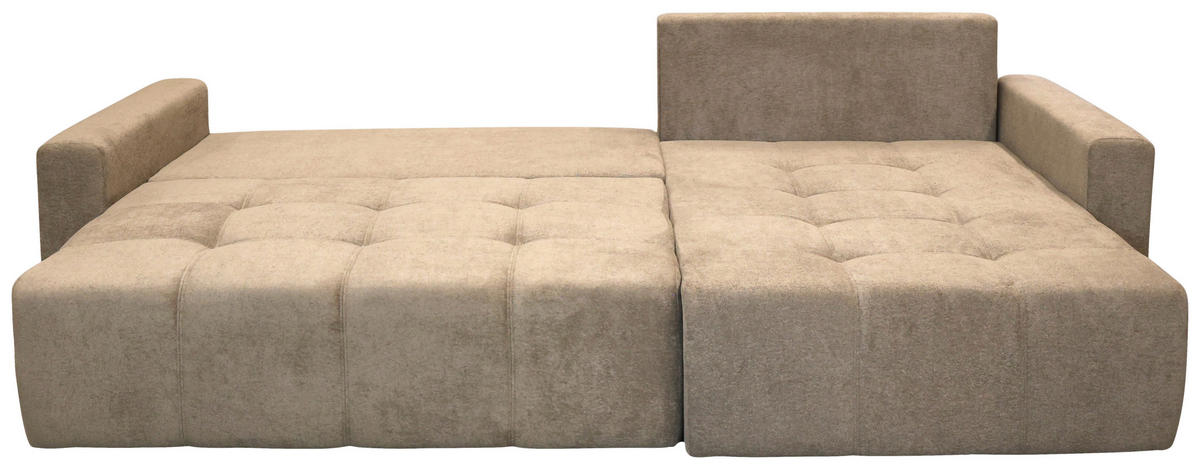 ECKSOFA LAGUNA Braun Frottee  - Schwarz/Braun, Design, Kunststoff/Textil (260/143cm) - MID.YOU