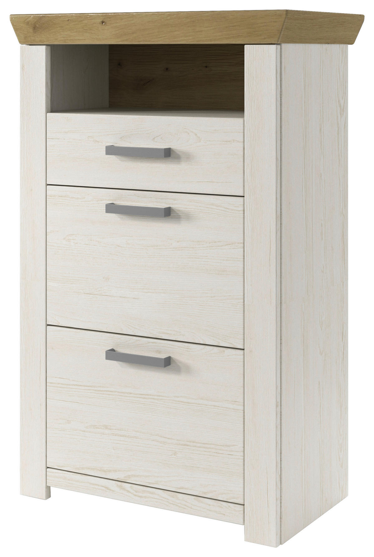 SCHUHSCHRANK Eichefarben, Pinienfarben  - Chromfarben/Eichefarben, Basics, Holzwerkstoff/Metall (74,5/108,2/42,2cm) - SetOne by Musterring