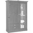 VITRINE in furniert, massiv Kirschbaum, Linde Creme - Chromfarben/Creme, LIFESTYLE, Glas/Holz (108/155/42cm) - Selva VITRINE in furniert, massiv Kirschbaum, Linde Creme - Chromfarben/Creme, LIFESTYLE, Glas/Holz (108/155/42cm) - Selva
